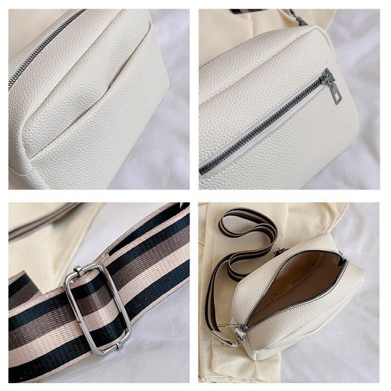 Neformální dámské kabelky crossbody s klopou Jednoduché kožené široké Dámské kabelky přes rameno Malá taška Vysoce kvalitní designové kabelky