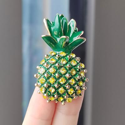 Spilla Moda Creativa Ananas Verde, Popolare Spilla Piccola Fresca Corsage