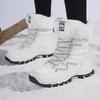 Plush Mid-top Winter Boots Women Warm Cotton Shoes Anti-slip Rubber Sole Outdoor Sneakers Plush Waterproof Ladies Hiking Footwear