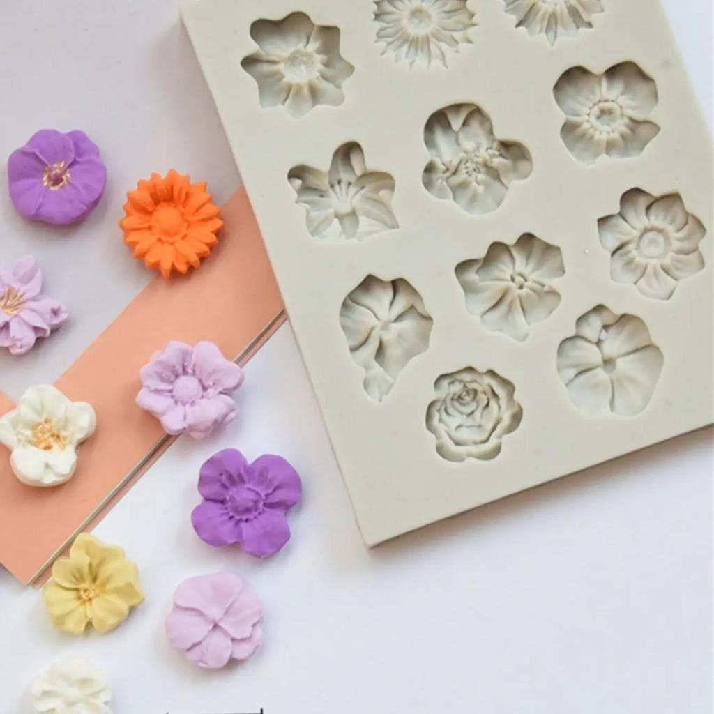 DIY Cake Mould Sunflower Rose Flowers Shape Silicone Cake Mold Simple Household Baking Decoration Tools Chocolate 3D Mould Tools