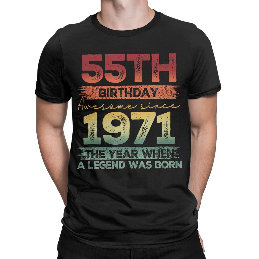 Unisex Unisex Legends 1971 T Shirts 55th Birthday Cotton Clothing Novelty Short Sleeve O Neck Tee Shirt Gift Idea TShirts