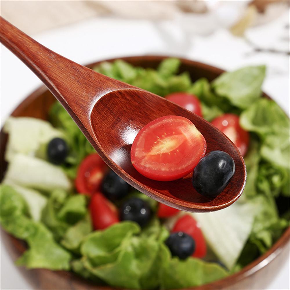 Retro Long Handle Wooden Spoon Tableware Kitchen Cooking Utensil Tools Soup Tea Spoon Catering Cooking Tool Coffee Soup Teaspoon