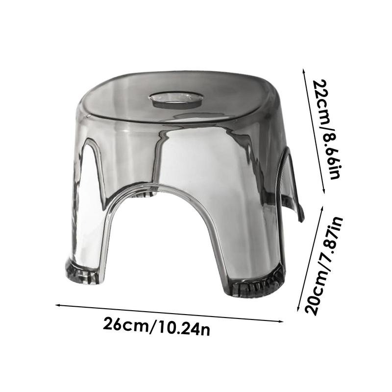 Clear Shower Foot Stool Non-slip Waterproof Transparent Stool Clear Stool for Bathroom Bedside Small Shower Spaces Corner Bench