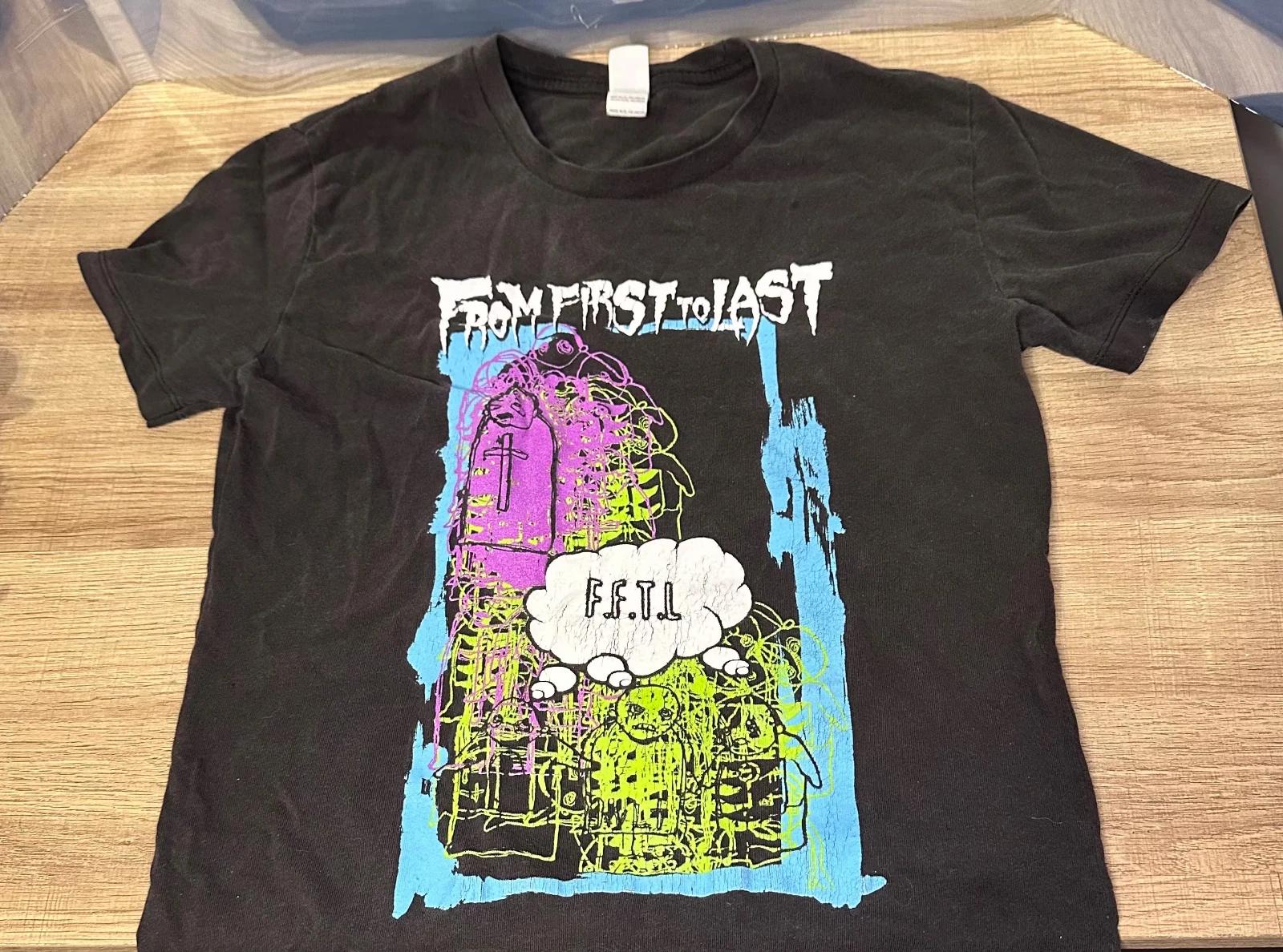 Vintage From First to Last Emo Short Sleeve Black All Size T-Shirt AE187 M