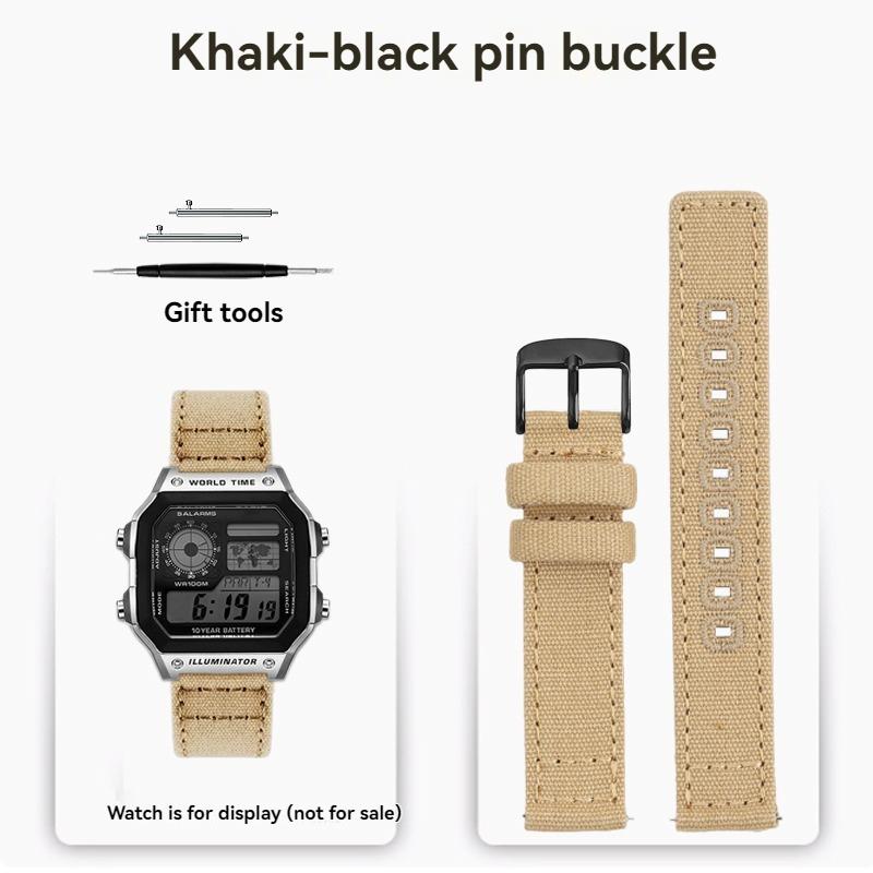 Canvas quick release strap  For Casio G-Shock AE-1200WH/1300/1000/A159 A158W A168 / F91w AE1200 nylon Bracelet Watch Band 18mm