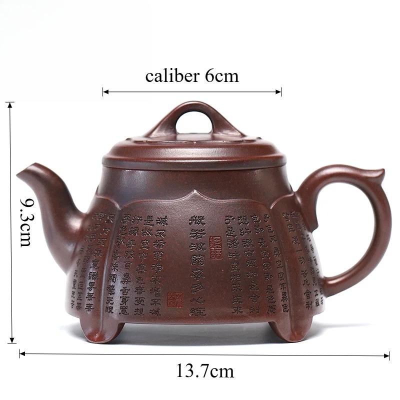 

1pc Yixing Raw Ore Iron Blood Red Sand Teapot Handmade Purple Clay Teapot Home Kung Fu Tea Set, Chinese Handmade Teapot