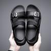 New Trend Men's Sandals Genuine Leather Male Beach Shoes Outer Wear Anti-Slip Summer Flats Cool Sandaly Simple Slippers