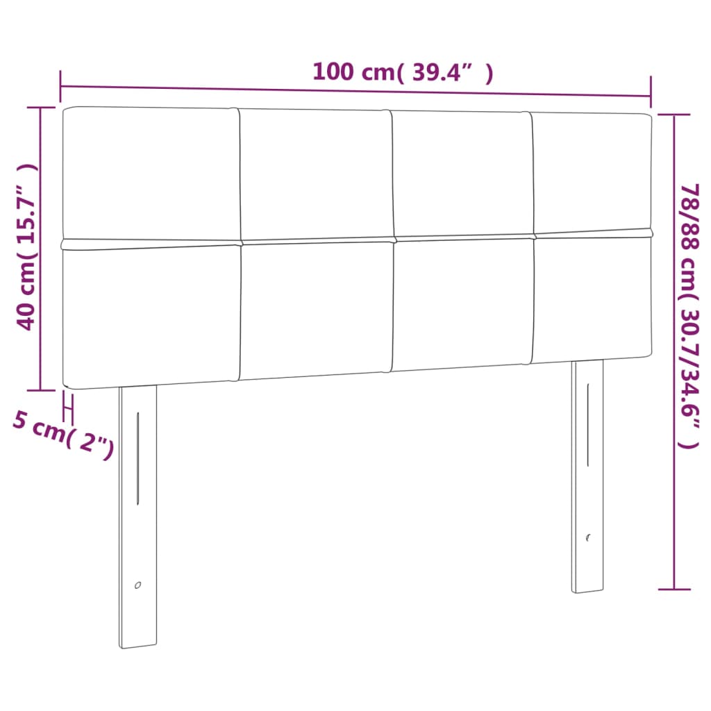 Vidaxl Zagłówek Do Łóżka Z Led, Taupe, 100X5X78/88 Cm, Tkanina