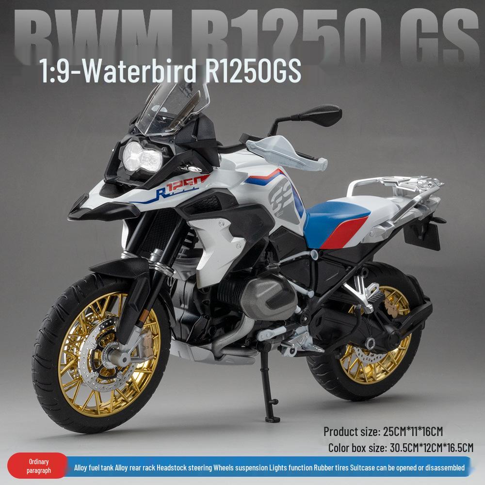 Boxed Water Bird R1250 GS Alloy Motorcycle Model Collection: Simulation 1-9.