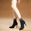 Women's Stiletto Heel Stretch Boots - 2025 Autumn/Winter Collection. Versatile Pointed Toe Sock Boots.
