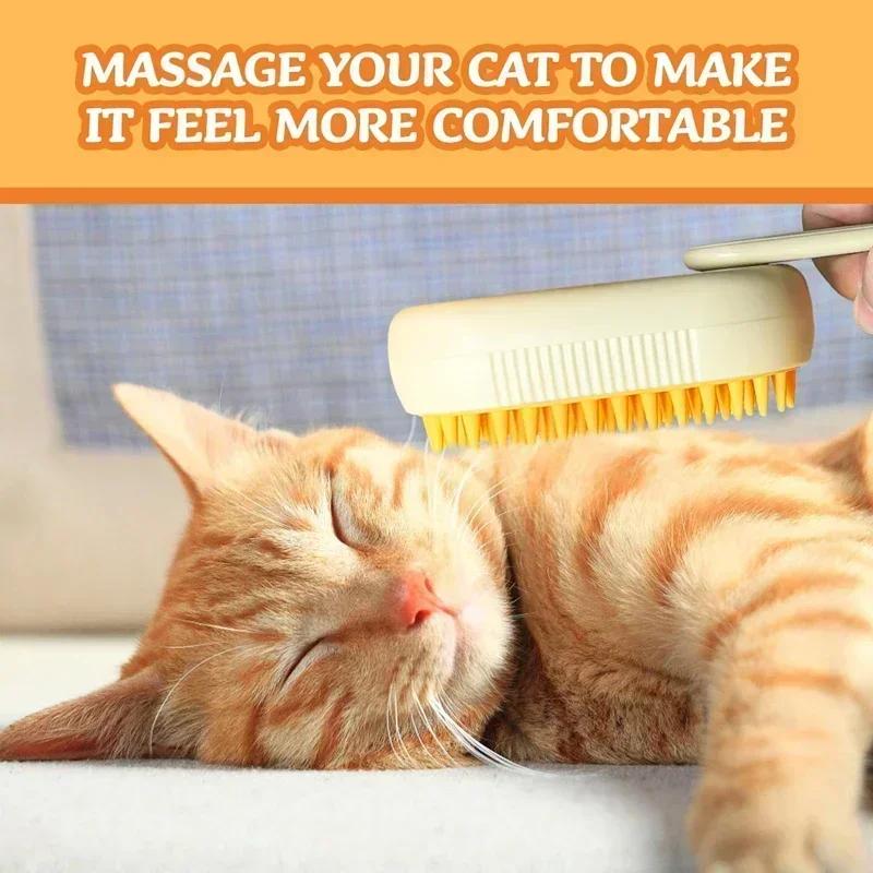 3 in 1 Haustierbürste Katze Dampfbürste Kamm Hundebürste Elektrisches Spray Katzenhaarbürsten Massage Hundesalon Haarentfernungskämme