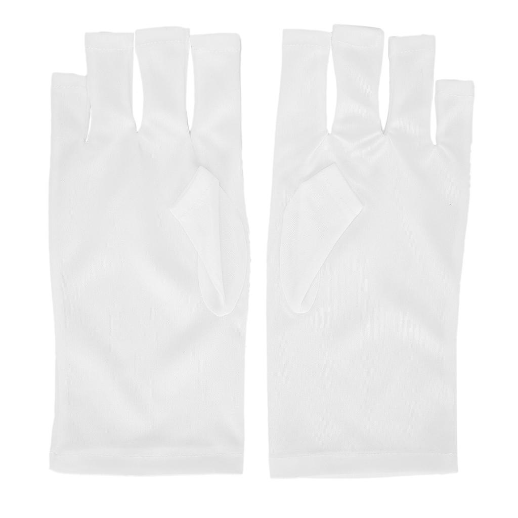 1 Pair AntiUV Glove LED Nail Art Curing Lamp UV Protection Glove Nail Art Skin Care Glove(White )