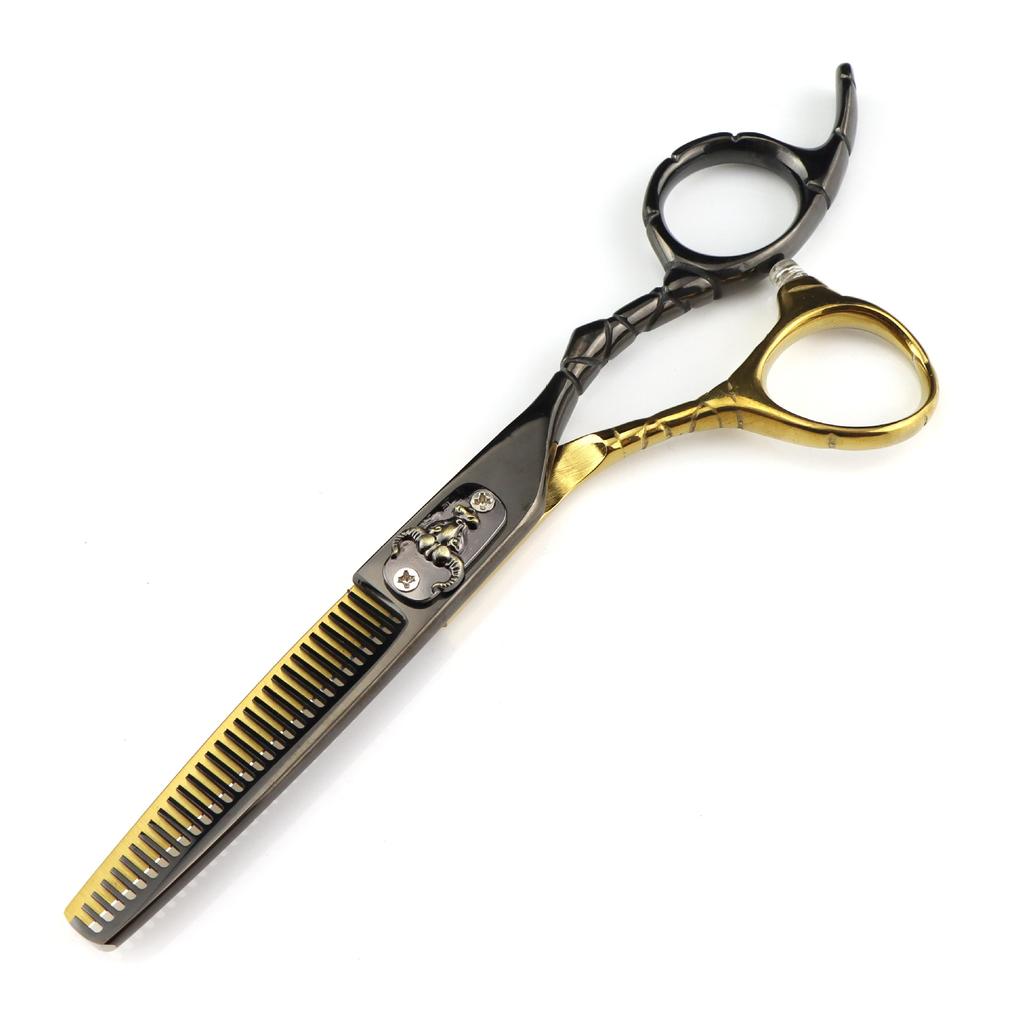 6.0 inch FNT-11 Nimpson color bull's head flat cut hairdressing straight cut tooth cut white gold black blue 05-5