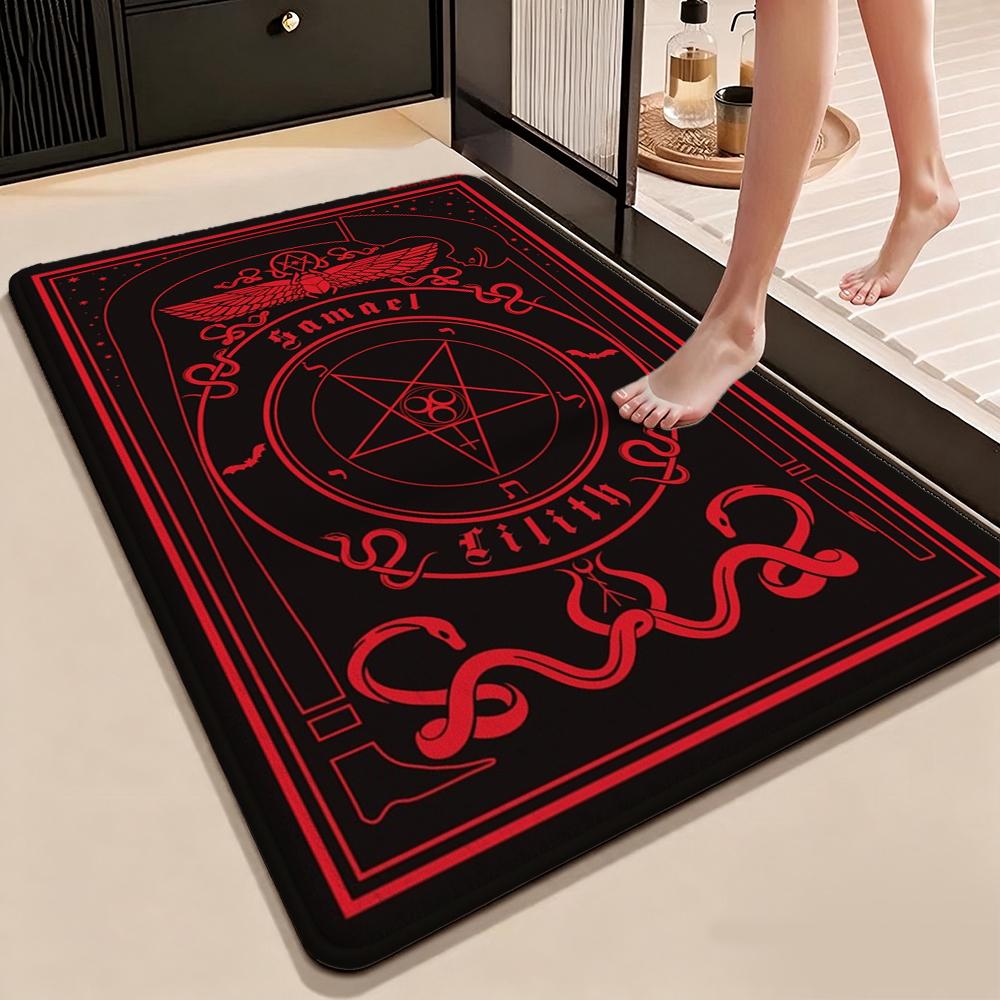 Dark Occult Pentagram Ritual Theme Indoor Rug Allseason Carpet For Bedroom Study Home Decor Halloween Gift