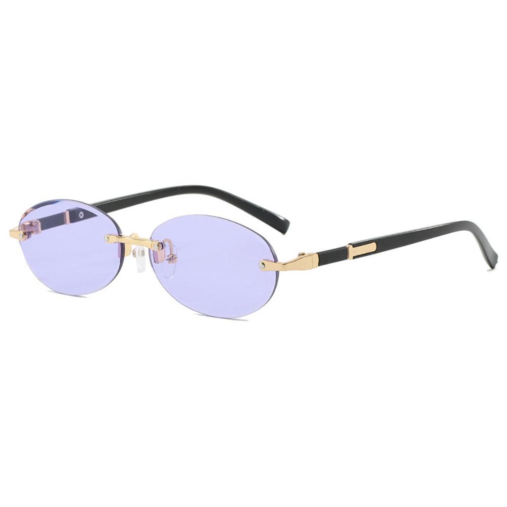 Uv400 Rimless Sunglasses Rimless Fashion Sunglasses Oval Frame Sunglasses Fashion Trendy Sun Glasses For Fashion Styling