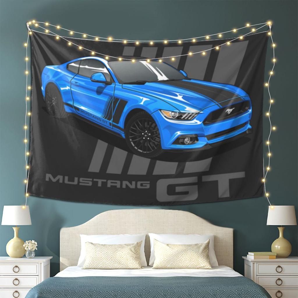 Mustang Gt Tapestry Wall Hanging Aesthetic Home Decoration Tapestries for Dorm Room