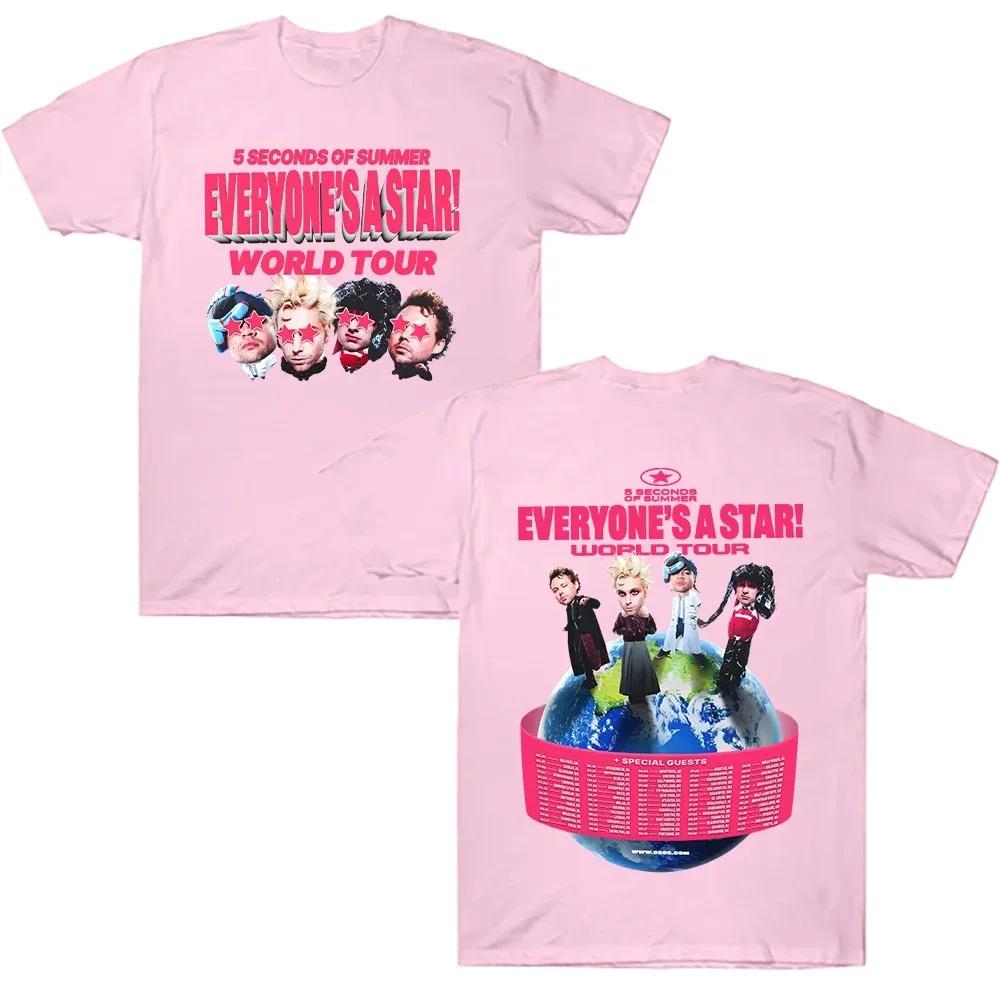 Seconds of Summer EVERYONE'S A STAR! T Shirts 5SOS World Tour 2026 Tshirts Summer Fan Oversized Male Female Short Sleeves Casual