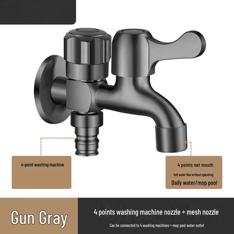 OEING Brass Dual Outlet Washing Machine Faucet