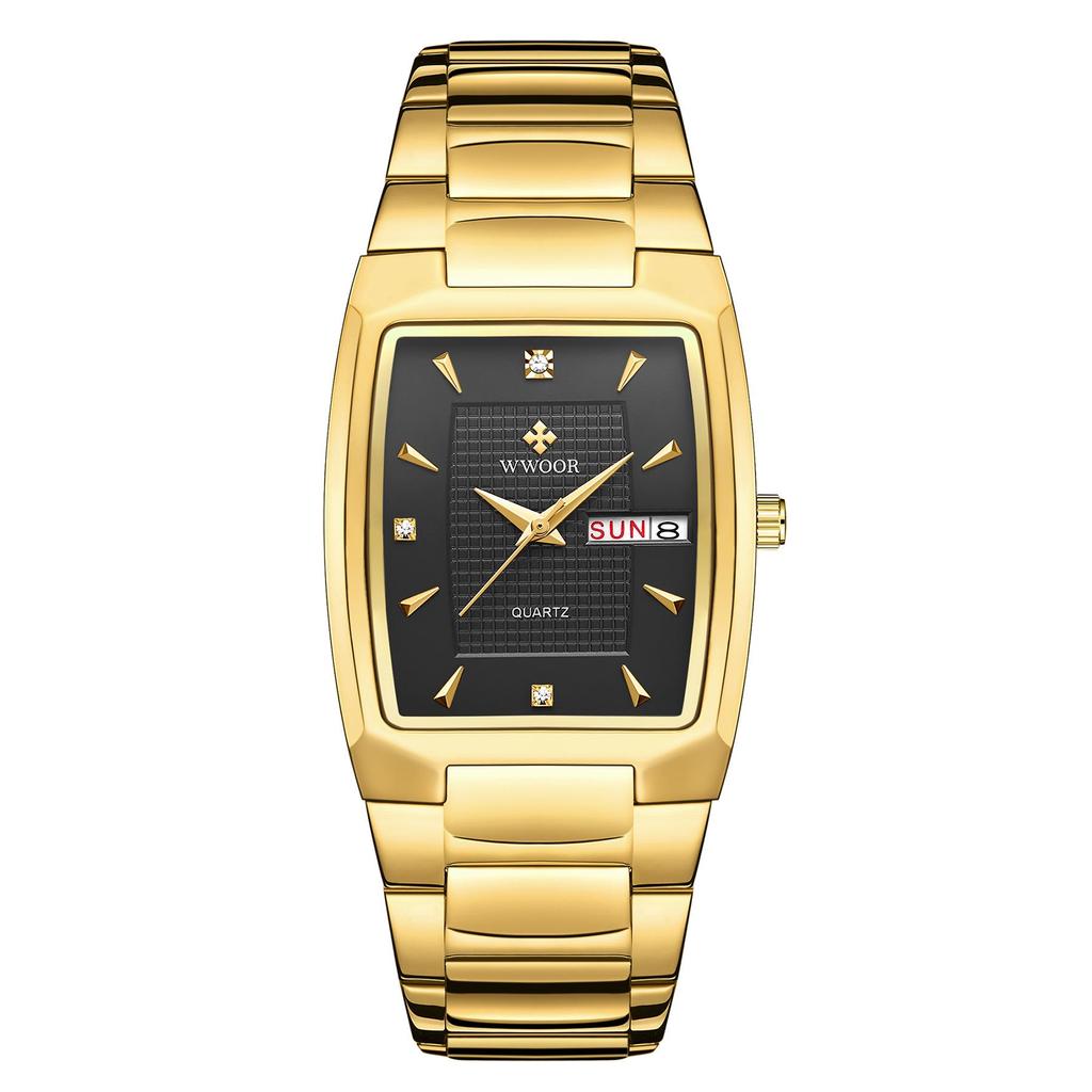 WWOOR 8837 Men's Quartz Square Waterproof Business Watch