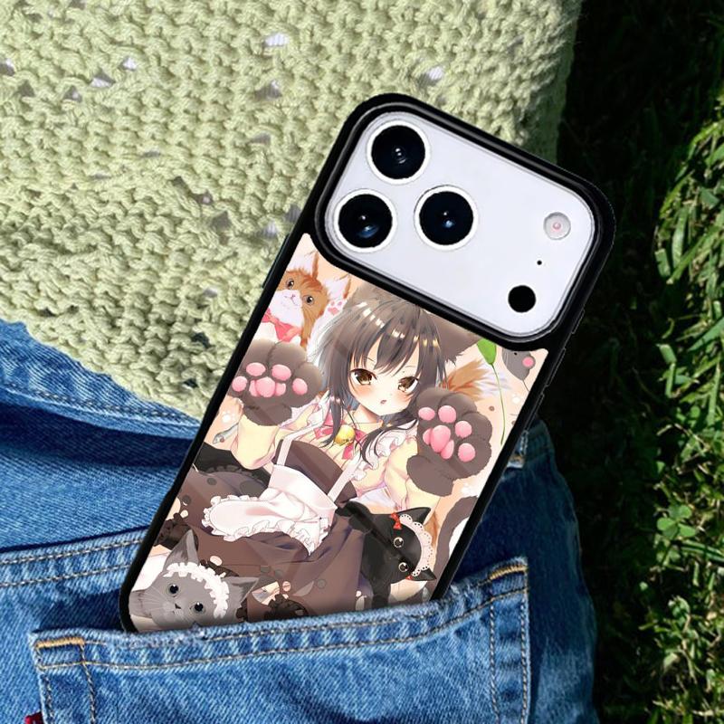 Anime Cat Girl Phone Case Cover for IPhone 11 12 13 14 15 16e 17 Pro Max Coque for IPhone 17 Air