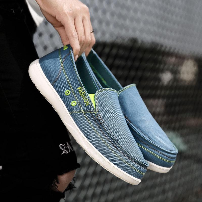 

2025 Весна и осень Новый стиль Гонконга Ткань Мужская повседневная легкая платформа Тенденция моды в Старом Пекине Мужская обувь 45 светло-синий