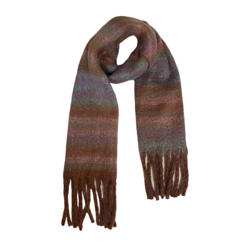 Winter New High-end Imitation Cashmere Warm Scarf Women's Winter Atmosphere Thickened Shawl Thick Beard Scarf
