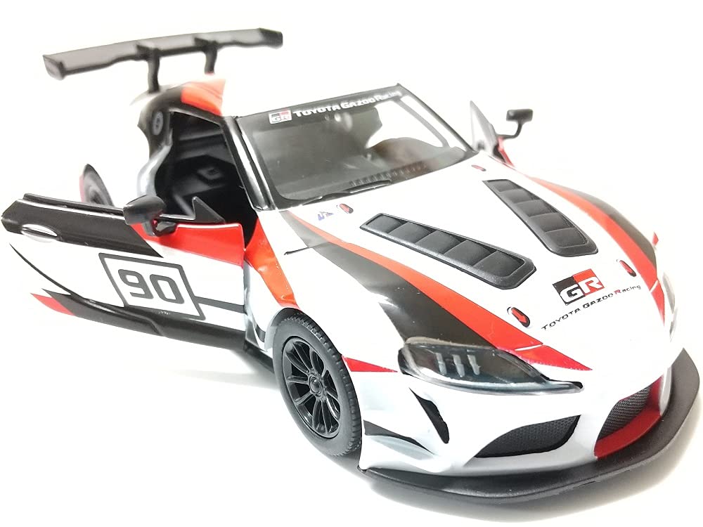 Kinsmart Toyota GR Supra Racing Concept scale diecast model car in white 1/36 (pull-back car)