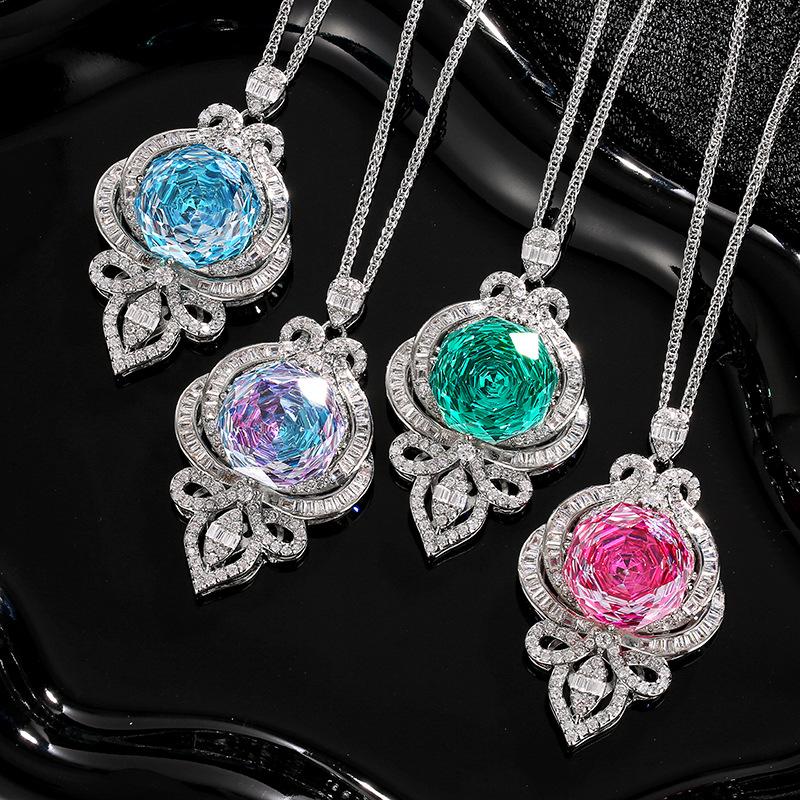 Jewelry Copper Bottom Gold-Plated Simulation Dragon Fruit Color Light Luxury Pendant Main Stone 16Mm