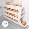 1pcs Refrigerator Egg Rack Rolling Design Automatic Rolling Stackable Egg Rack Can Hold 30 Eggs Keep Fresh Space Saving