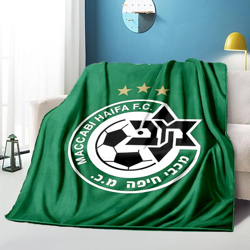Maccabi Fußball Club Bedruckte Decken Weiche Flanelldecken für Sofa Bett Geschenke für Männer Frauen Picknickdecke Weihnachtsgeschenke