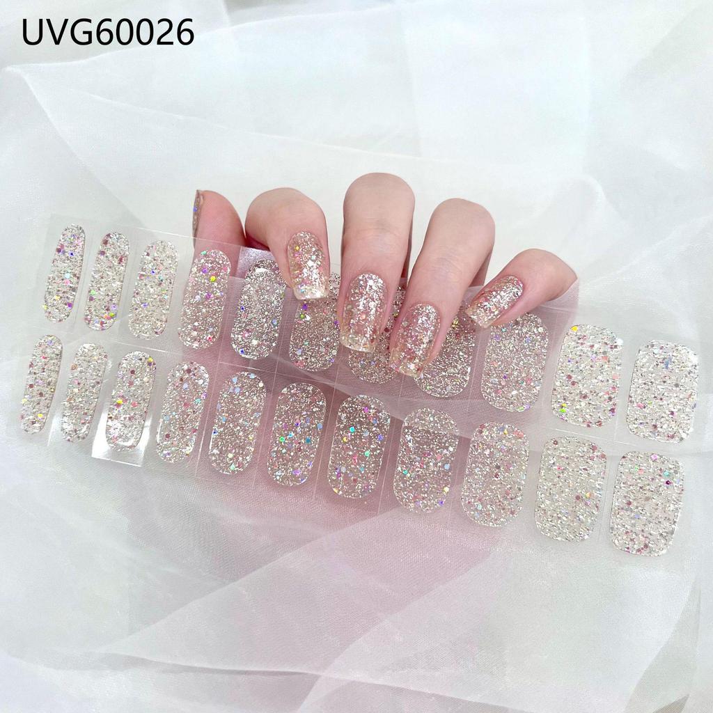 Transparent Nude UV Gel Nail Art Stickers: Semi-Cured, Semi-Baked Manicure Sheets