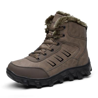 Outdoor Snow Boots Men Shoes Winter High-top Laced Warm Thick-soled Wear-resistant Anti-slip Men Hiking Shoes Sports Shoes