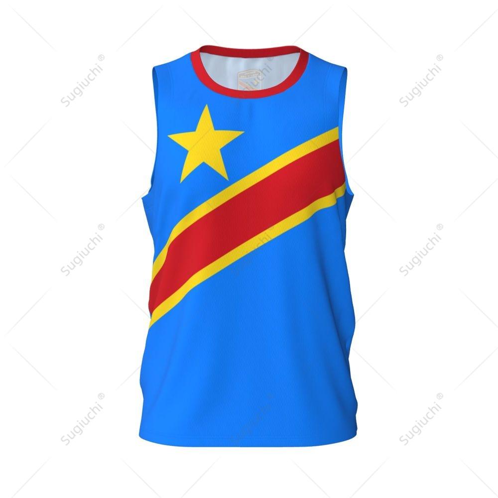 Demokratische Republik Kongo Flagge Basketball Sport Laufen Fitness Ärmelloses T-Shirt