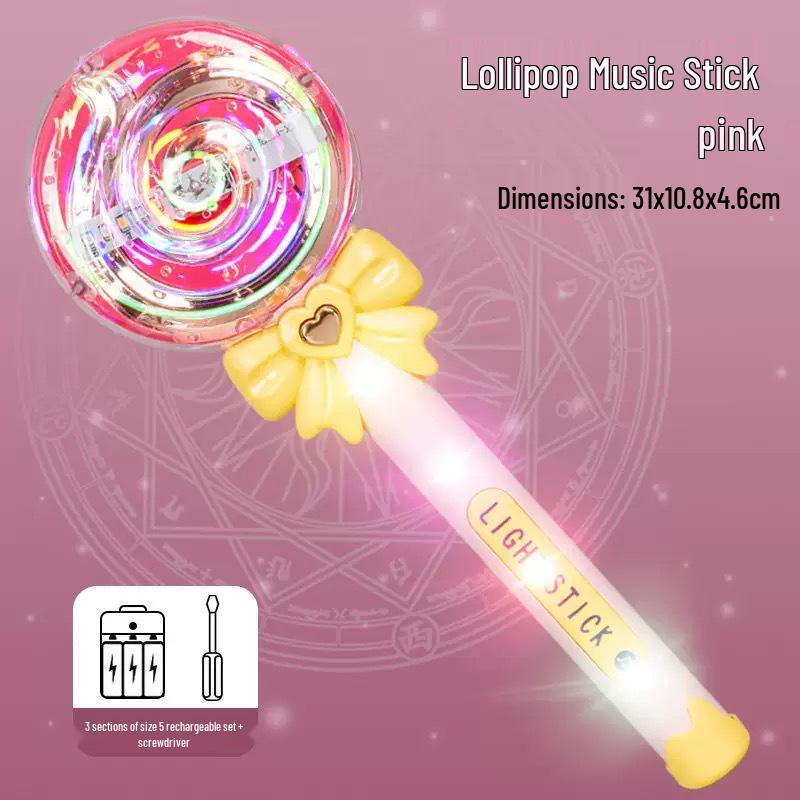 Magic Light-Up Fairy Wand Toy with Music and Flashing Lights for Girls