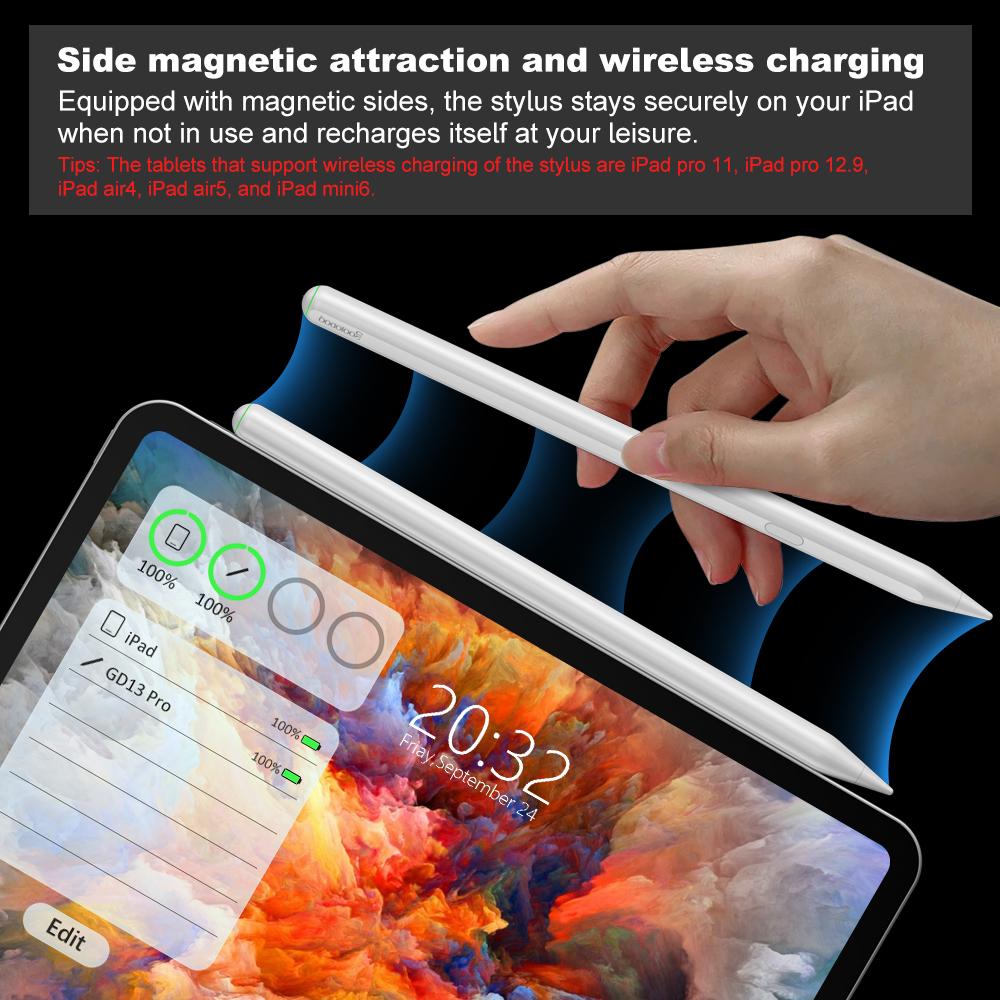 GOOJODOQ For Pencil 2 Wireless Charging iPad Pencil with Palm Rejection for iPad Mini 6 iPad Air5 4 iPad Pro 11 12.9