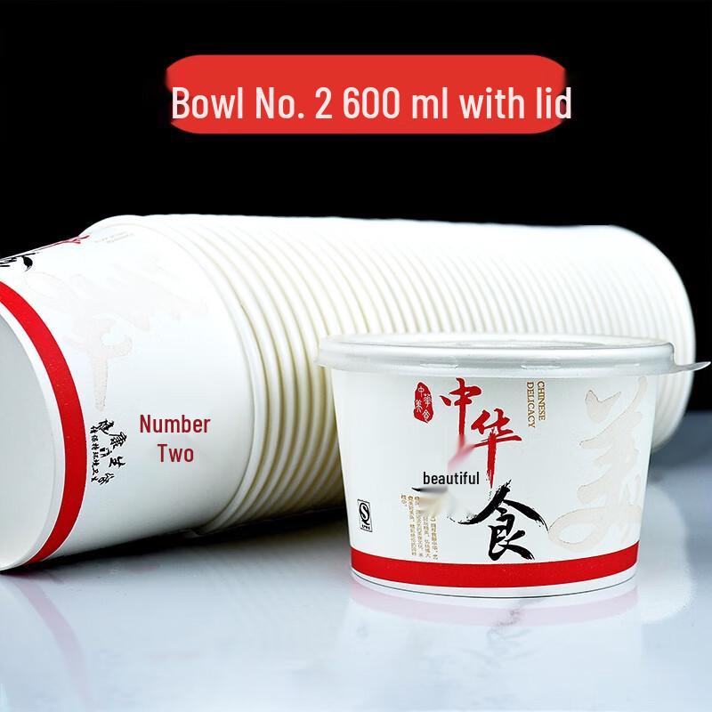 500ml Einweg-Papierschalen mit Deckel, verdickt