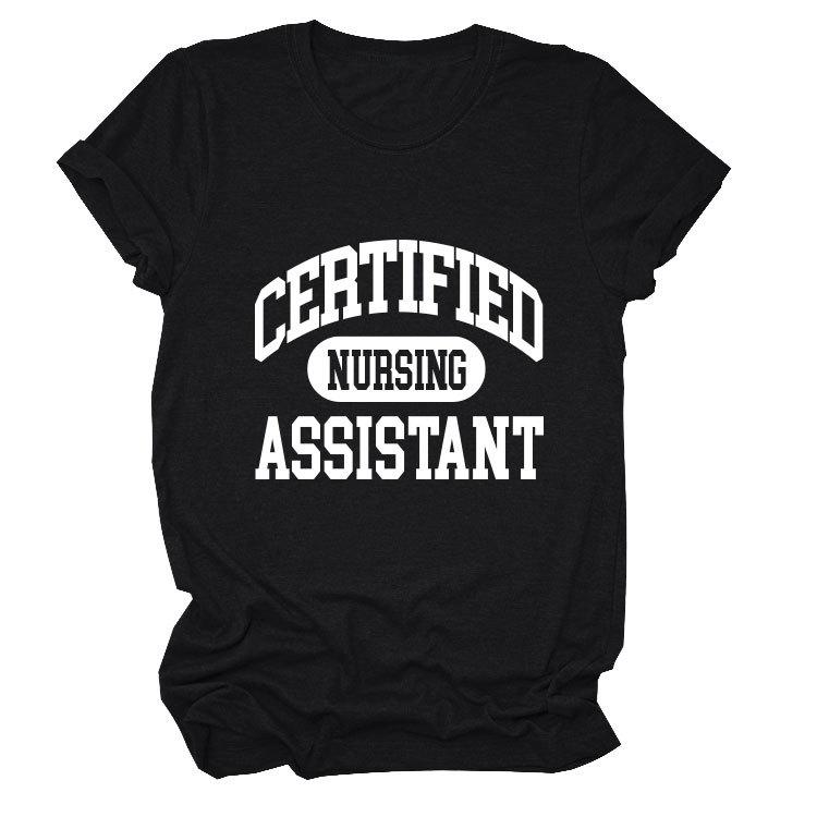 Certified nursing new short-sleeved women's fashion T-shirt large size