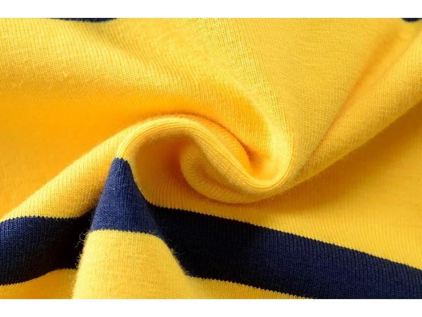 Kids' Korean-Style Striped Cotton Polo T-Shirt, Short-Sleeved for Ages 0-15