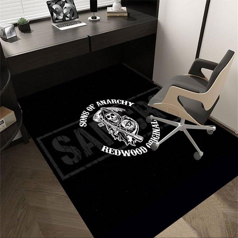 

1pc Sons of Anarchy themed Office Carpet Chair Mats - durable polyester rug for home theater, office, dorm room decor - tA54 60cm by 90cm