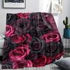 Rose Print Flannel Blanket, High quality Comfortable for All Seasons, Home Decor, Warmth and Comfort, Perfect for Christmas Gifts