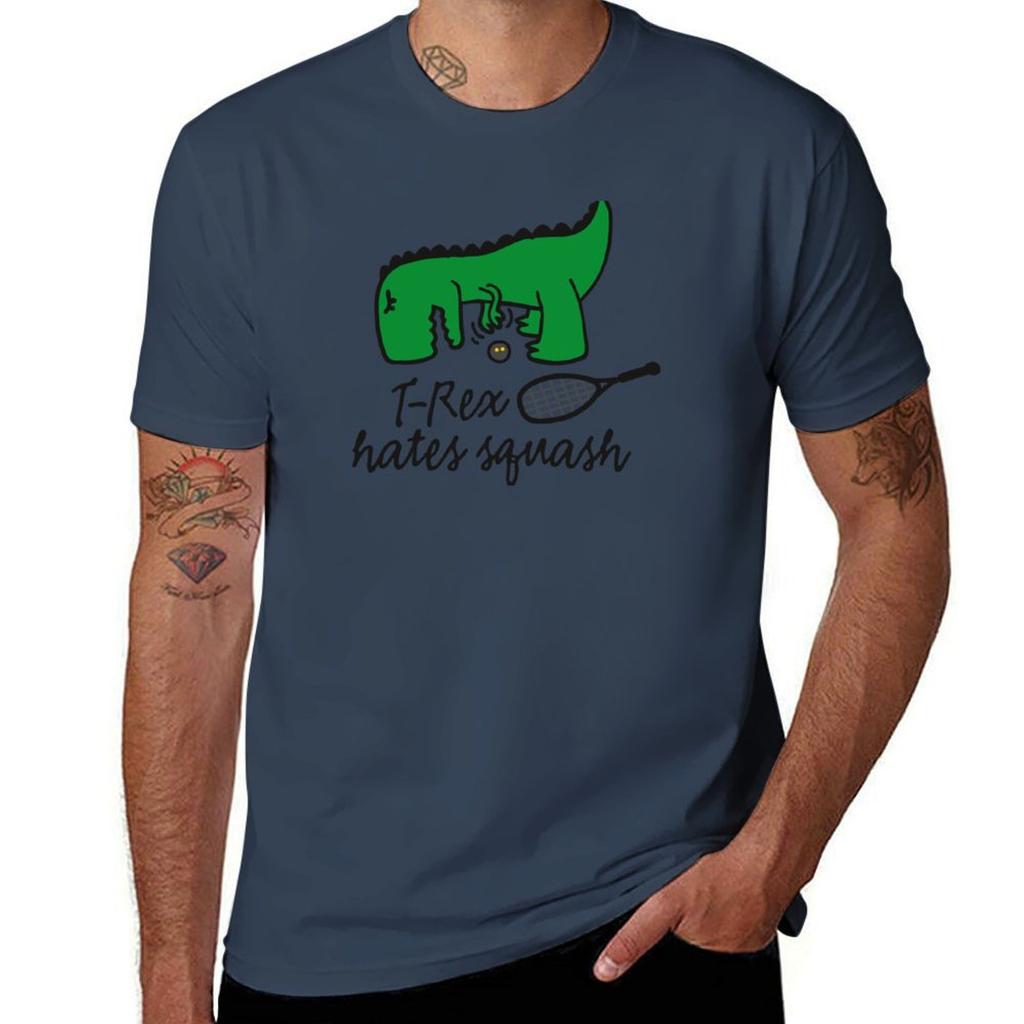 T-Rex Hates Squash Squash Dinosaur Squash Player T-Shirt Shirts Graphic Tees Sublime Animal Prinfor Boys Shirts Men Graphic