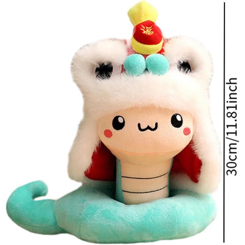 Snake Stuffed Animal Chinese New Year Snake Plush Toy, Collection Statue Kids Plush Snake Toy Snake Doll Toy for Office Dorm, 40cm red