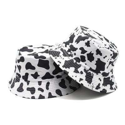 Cow Pattern Printed Bucket Hat Women'S Summer Small Fresh Pot Hat Versatile Japanese Sunscreen Sun Hat