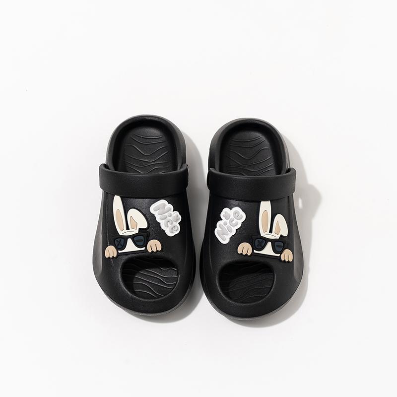 

Boys Girls Slippers Outdoors Handsome Soft Sole Kids Beach Shoes Casual Non-slip 2025 Summer New Children Sandals Comfortable 26-27 чёрный