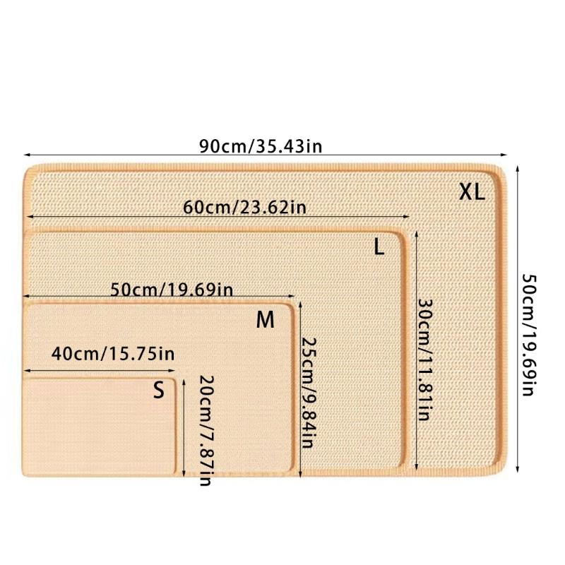 Texture Cats Scratching Pad for Indoor Cats Wall Mounted Sisal Pad Furniture Couch Bed Protect Natural Scrather Mats