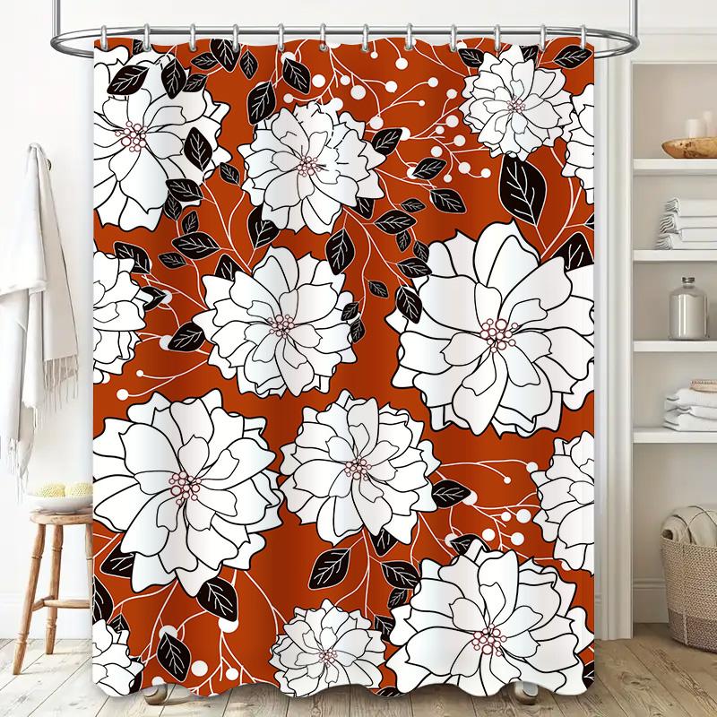 Floral Shower Curtain Home Decor Waterproof Bathroom Decoration 3D Printed White Black Red Design Window Curtains for Kids Bathr