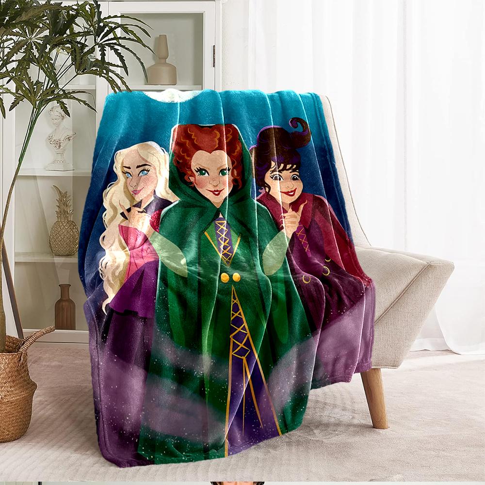 Hocus Pocus Theme Printed Blanket - Perfect for Couch, Bed, Travel & Outdoor Use | Machine Washable, Cozy & Durable.