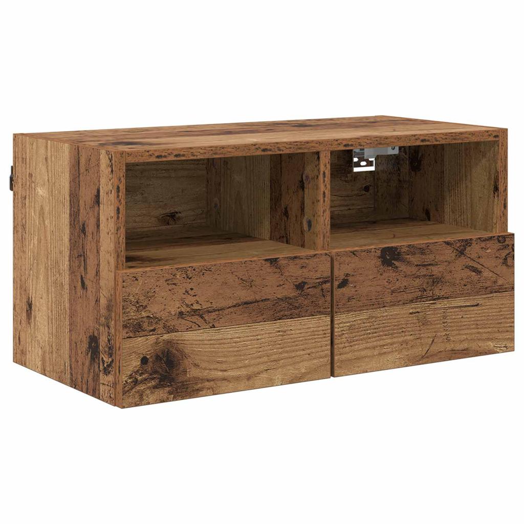 TV Wall Shelves 2 pcs Reclaimed Wood Look 60 x 30 x 30 cm Engineered Wood