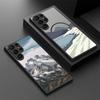 Magnetisch Für Magsafe Hülle Für Samsung Galaxy S26 Ultra S25 Edge S24 S23 S22 Plus S21 FE Berge und Flüsse Landschaft Hybrid Mattes Cover