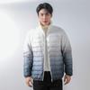 Men's Fleece Light Down Jacket Men's Stand-up Collar Winter Coat Gradual Change Color Men's Clothing